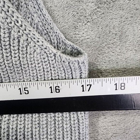 Womens Gray Talbots Petite Cable Knit Open Front Cardigan Vest Sweater Size SP - Picture 8 of 10